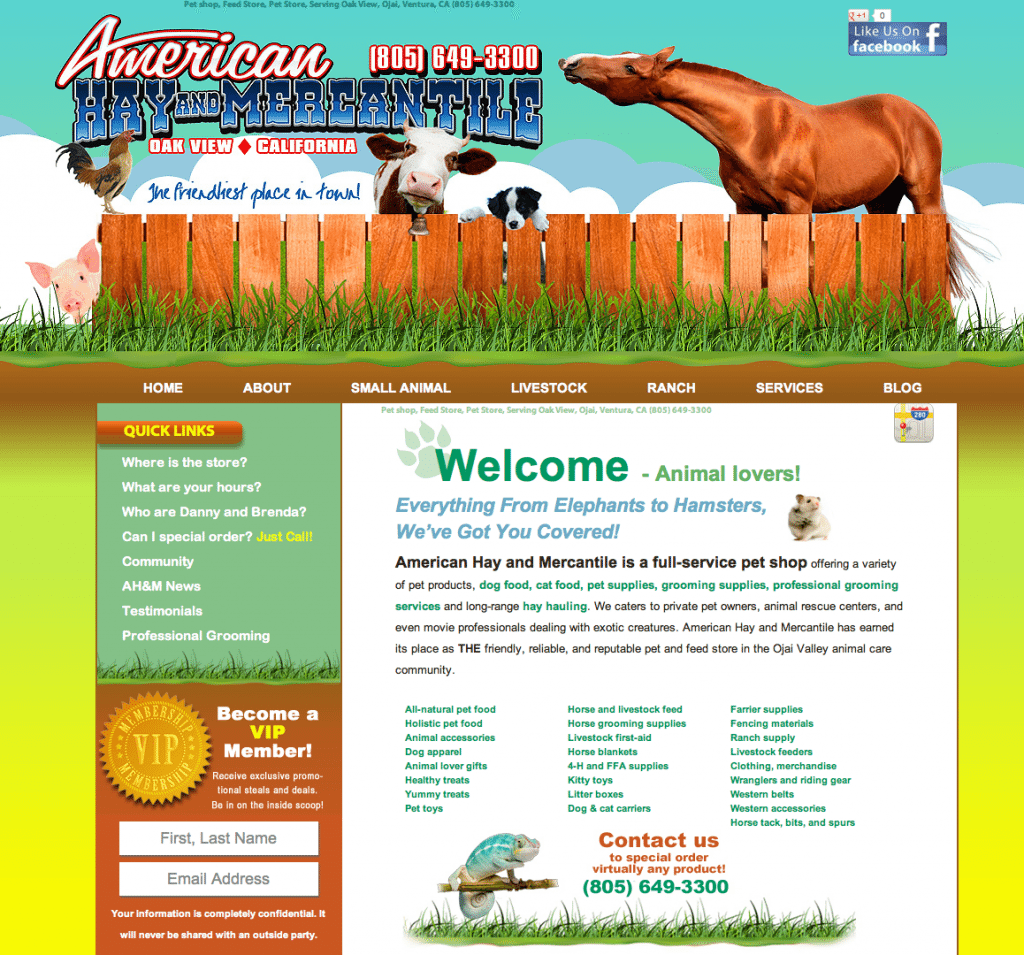 Web Design, American Hay and Mercantile